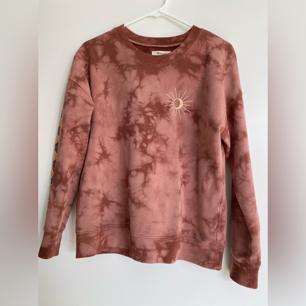 MADEWELL Moon Phases Tie Dye Crewneck Pullover Sweatshirt Women’s Size:Small EUC - Picture 3 of 10